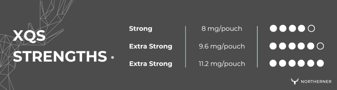 XQS Mint Snus Nicotine Strengths