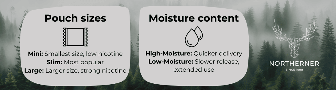 moisture content and snus pouch sizes