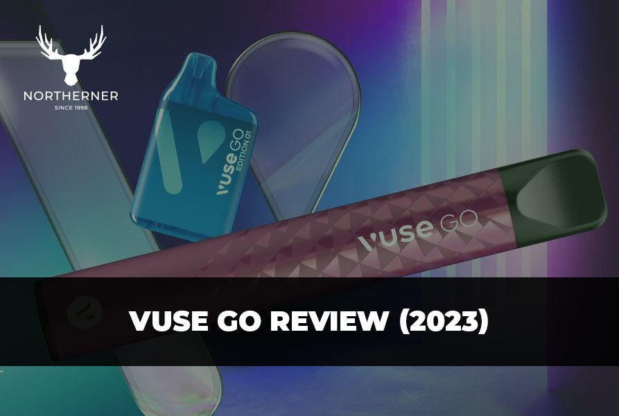A picture of the Vuse Go and Vuse Go edition vapes against a colourful background.