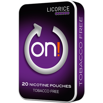 on! Licorice 6mg Mini Nicotine Pouches